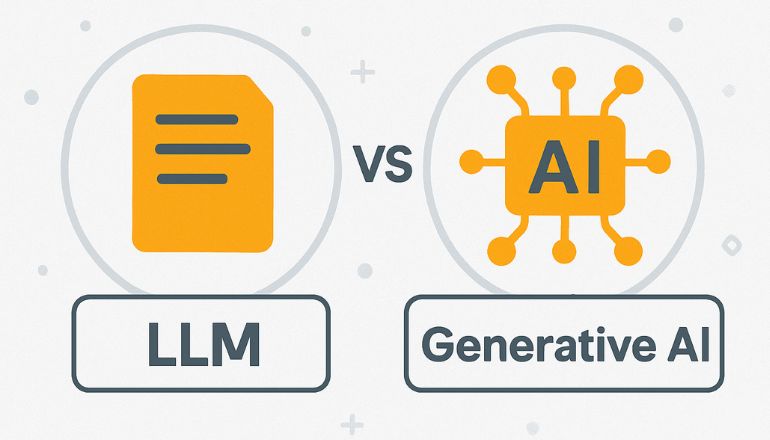 Difference between LLM and Generative AI